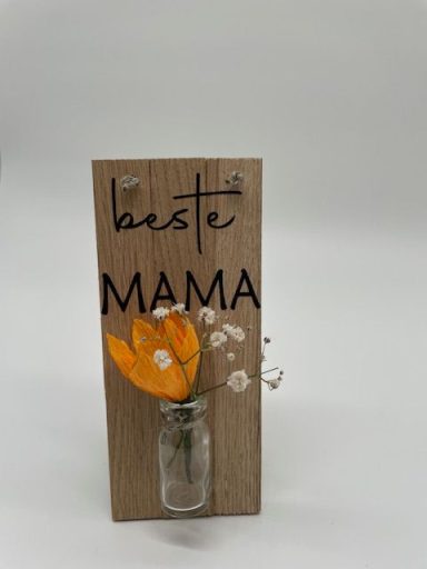 Gruß auf Holzklötzchen